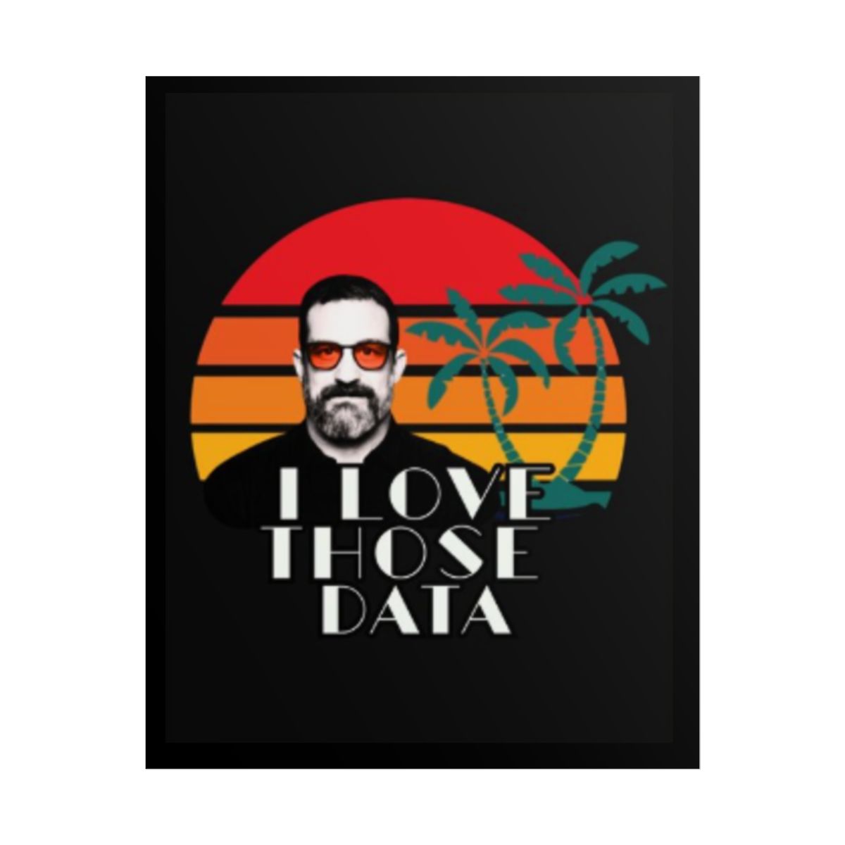 I Love Those Data retro sunset graphic Rolled Poster | Data Scientist wall art | Andrew Huberman Huberman Lab